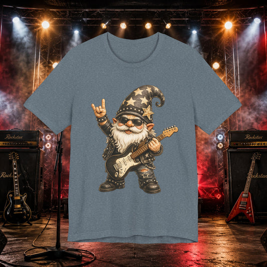 Rock Star Gnome Playing Electric Guitar | Whimsical Fantasy Rock Music Art