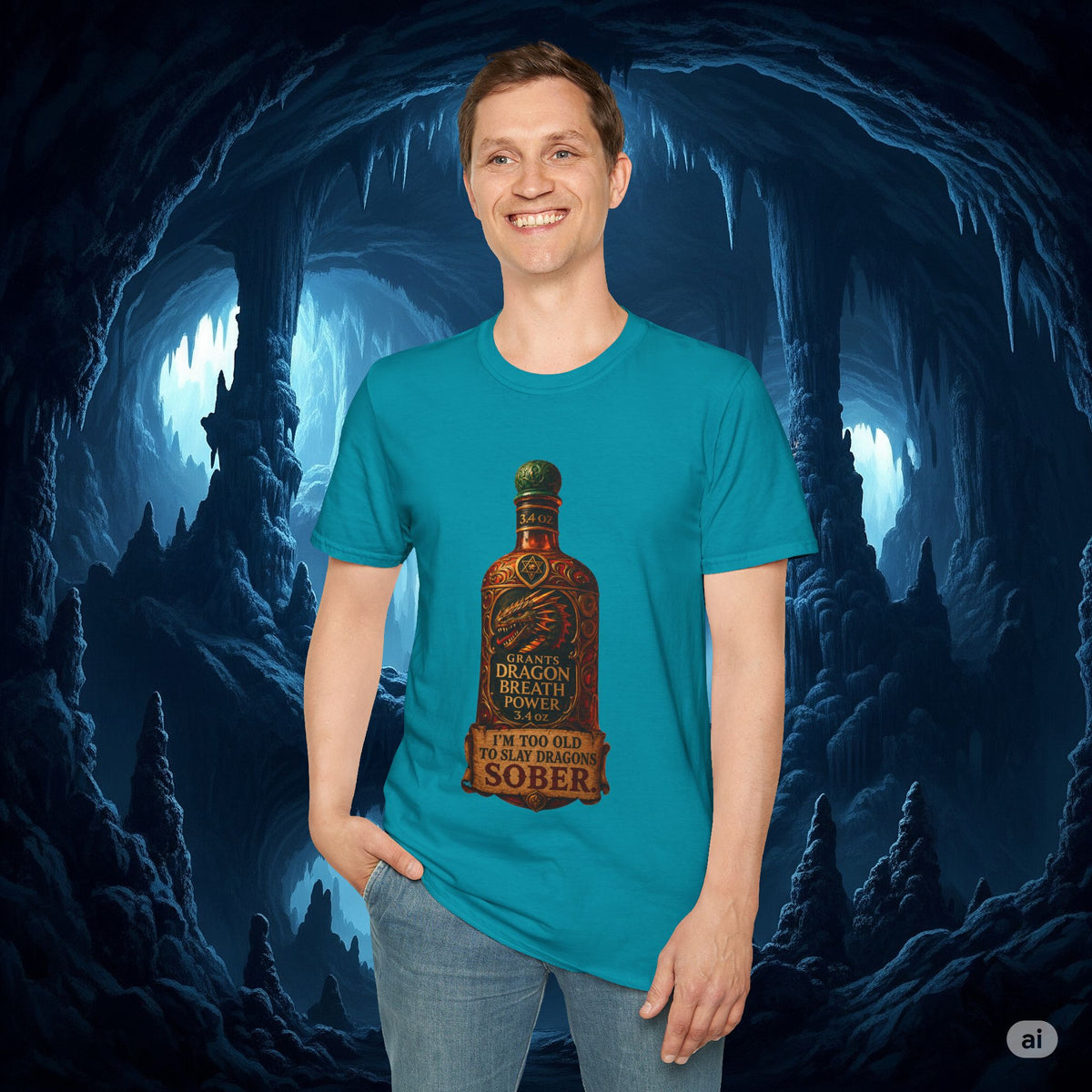 I'm Too Old to Slay Dragons Sober Shirt – Funny Dragon Breath Potion Fantasy T-Shirt