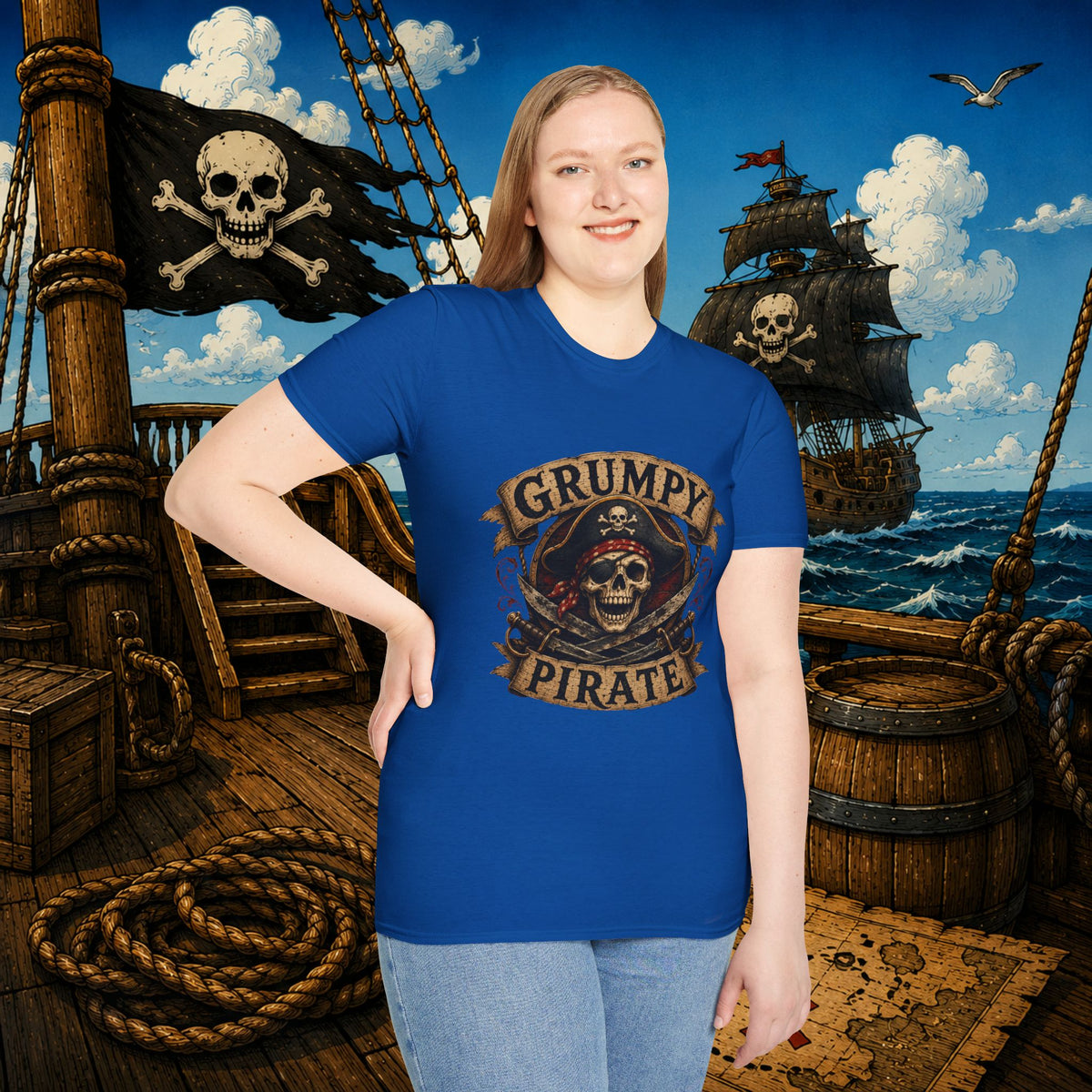 Grumpy Pirate Skull T-Shirt
