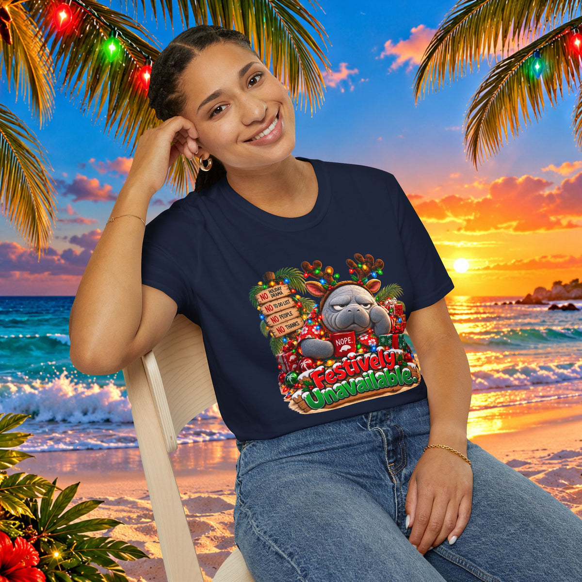 Festively Unavailable Christmas Manatee T-Shirt