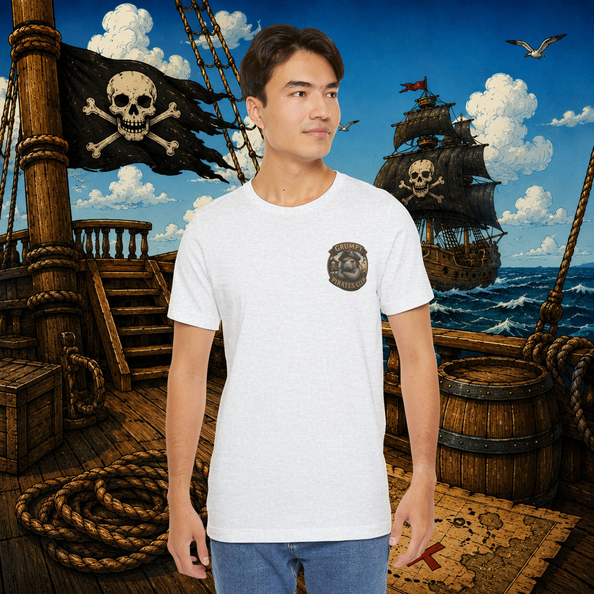 Grumpier Than a Manatee Without Snacks | Funny Pirate Manatee T-Shirt