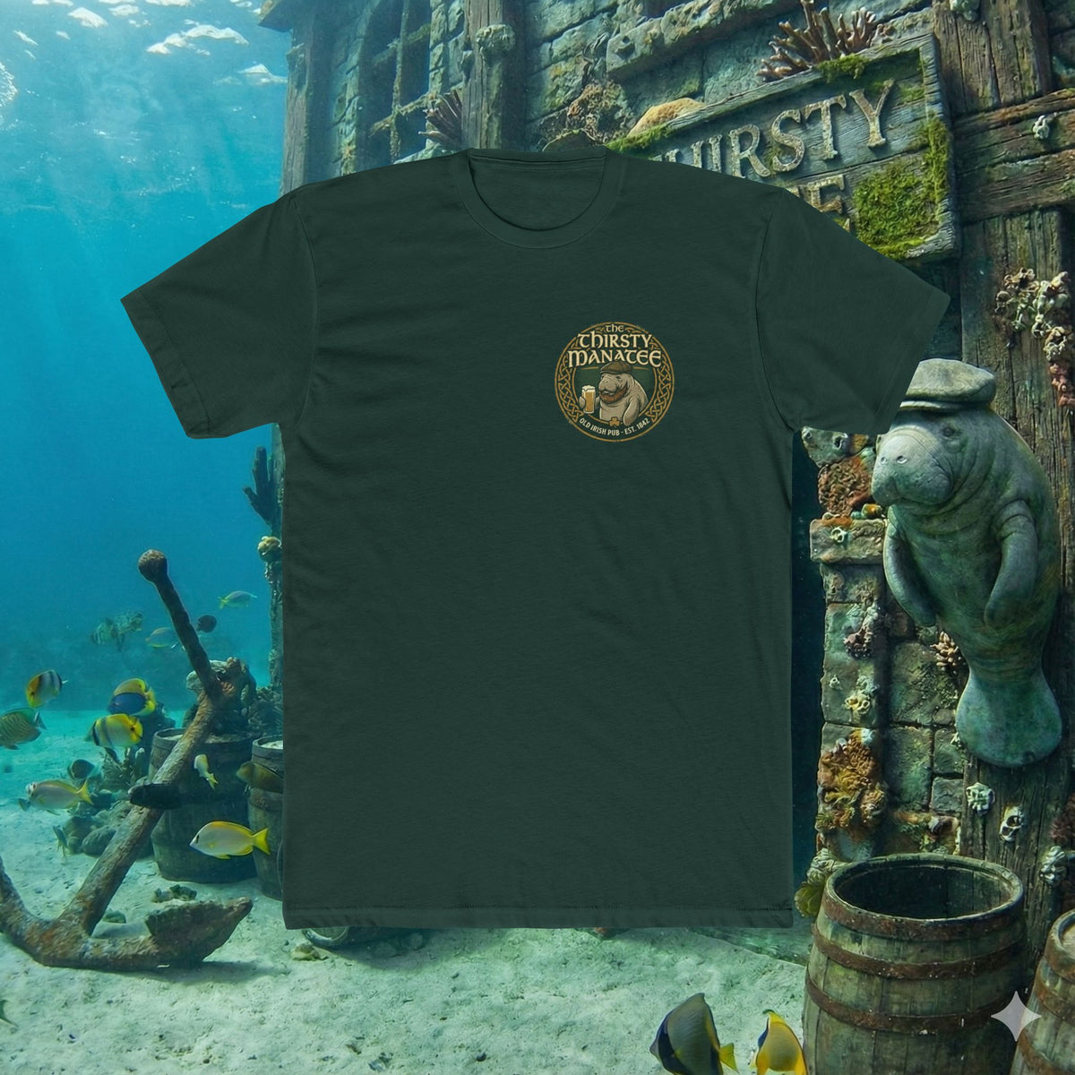 Thirsty Manatee T-Shirt — Vintage Pub Logo Tee