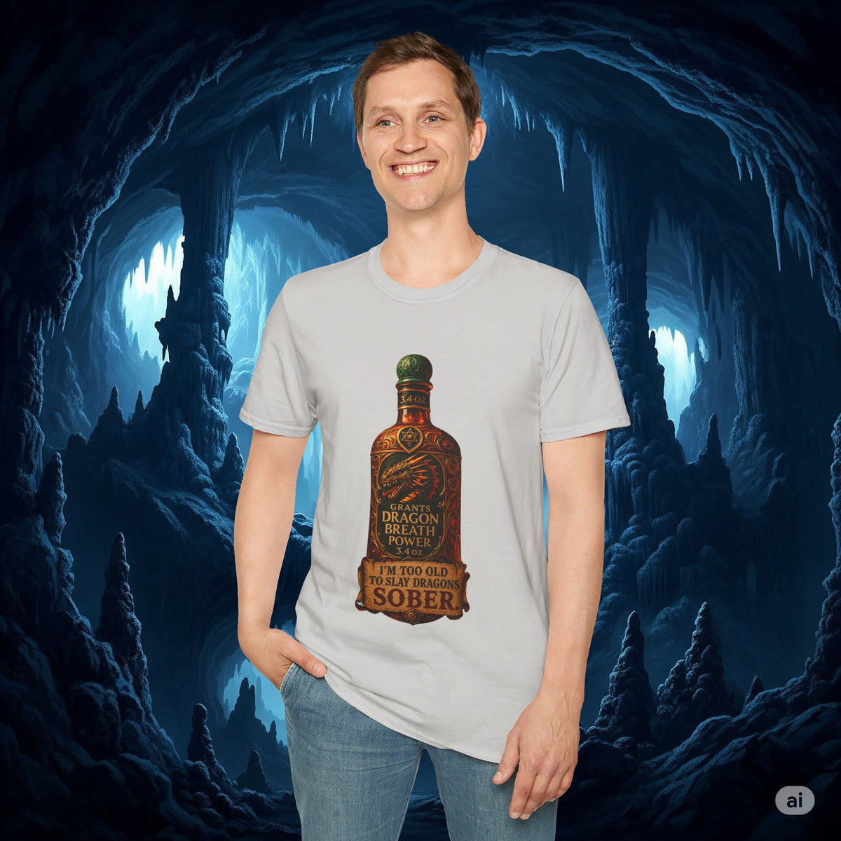 I'm Too Old to Slay Dragons Sober Shirt – Funny Dragon Breath Potion Fantasy T-Shirt
