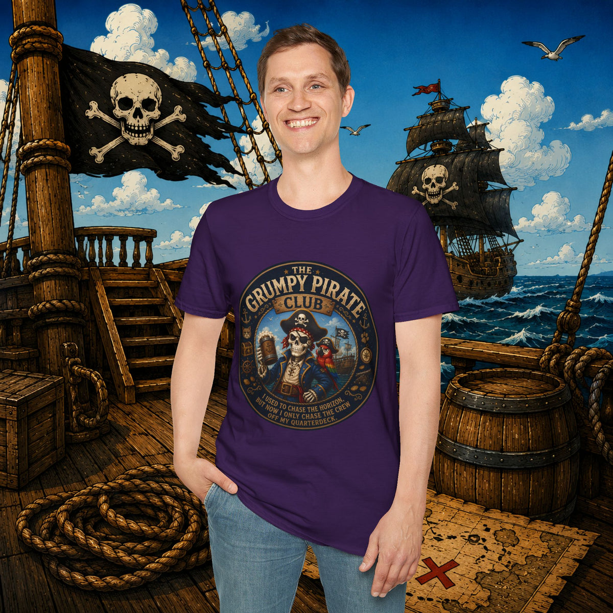 The Grumpy Pirate Skeleton Club T-Shirt