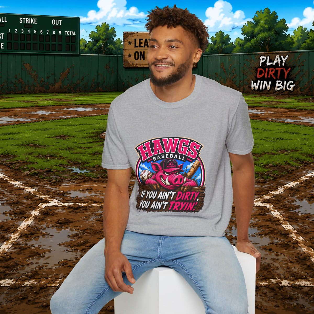 Hawgs Baseball “If You Ain’t Dirty, You Ain’t Tryin’” T-Shirt
