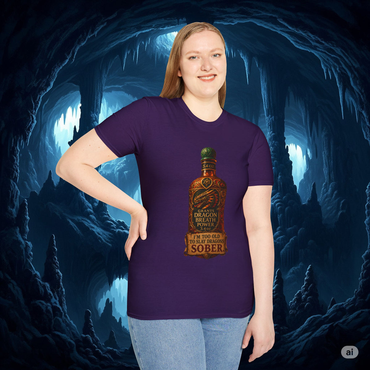 I'm Too Old to Slay Dragons Sober Shirt – Funny Dragon Breath Potion Fantasy T-Shirt