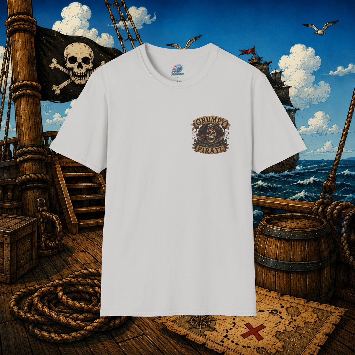 Aged Bitter Still Dangerous Pirate Skull Shirt – Funny Old Pirate Graphic Tee