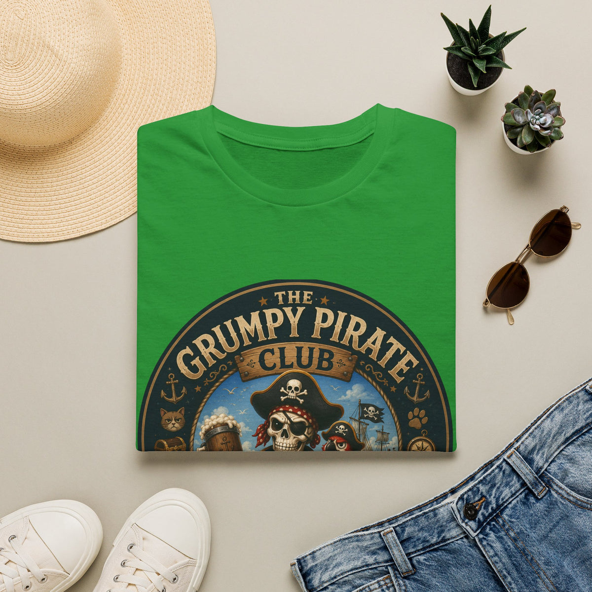 The Grumpy Pirate Skeleton Club T-Shirt