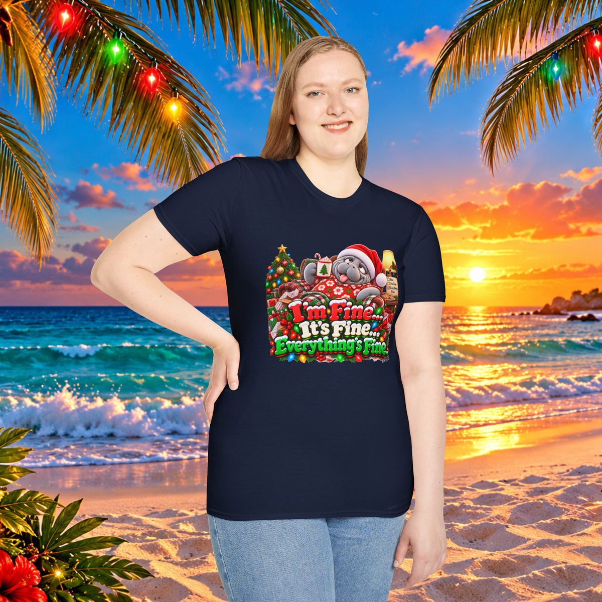I’m Fine It’s Fine Everything’s Fine Christmas T-Shirt