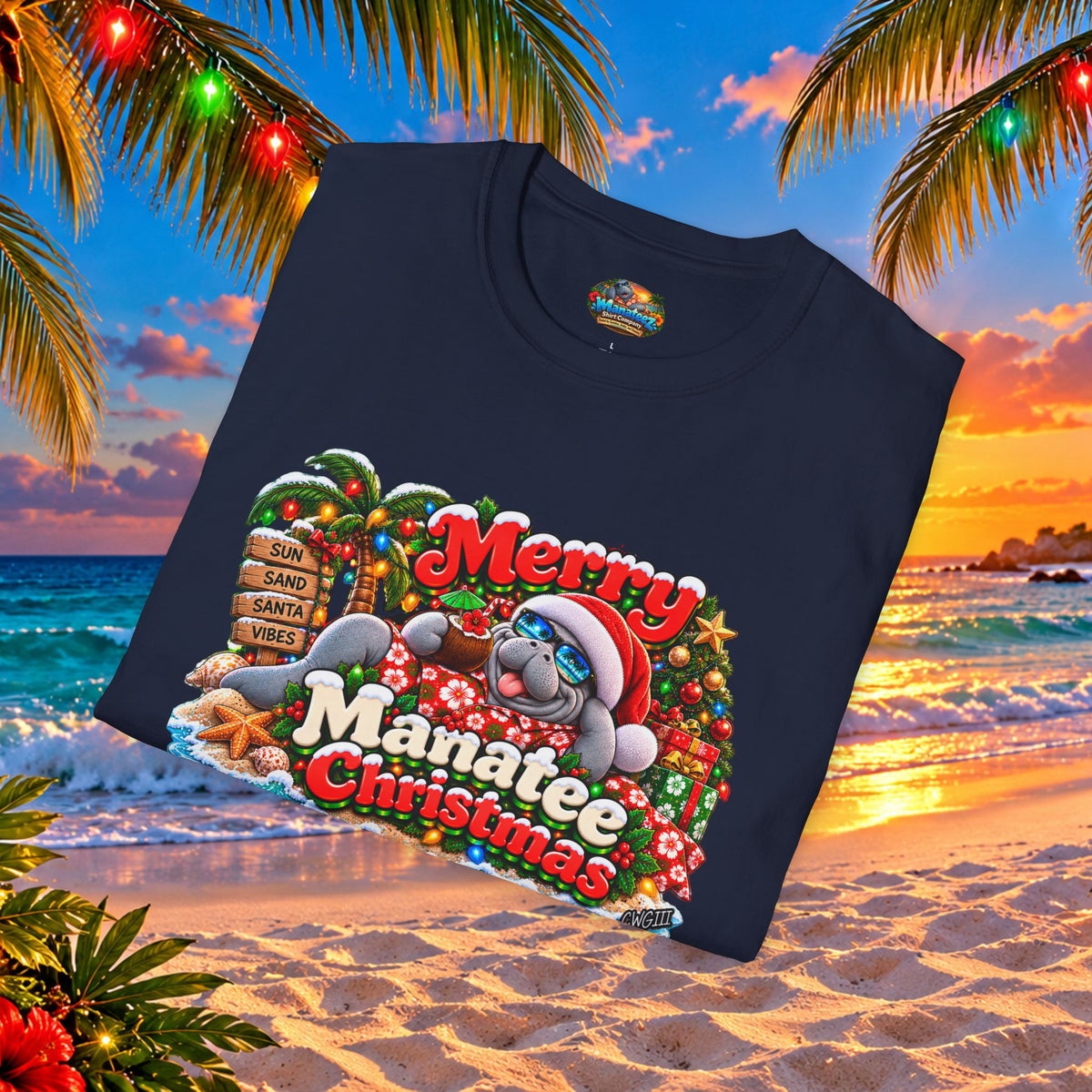 Merry Manatee Christmas T-Shirt