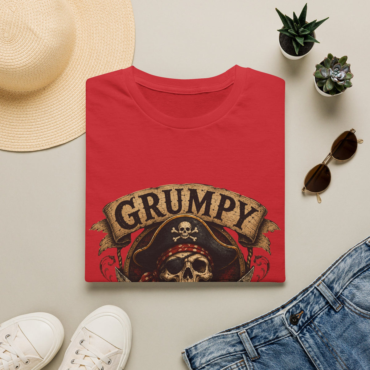 Grumpy Pirate Skull T-Shirt