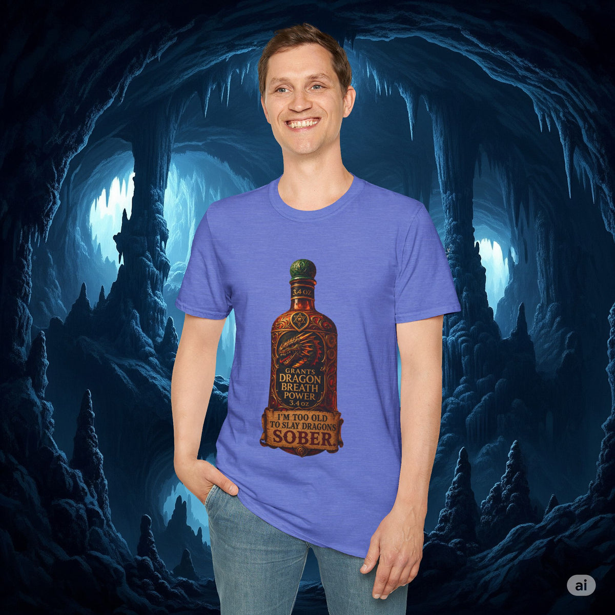 I'm Too Old to Slay Dragons Sober Shirt – Funny Dragon Breath Potion Fantasy T-Shirt