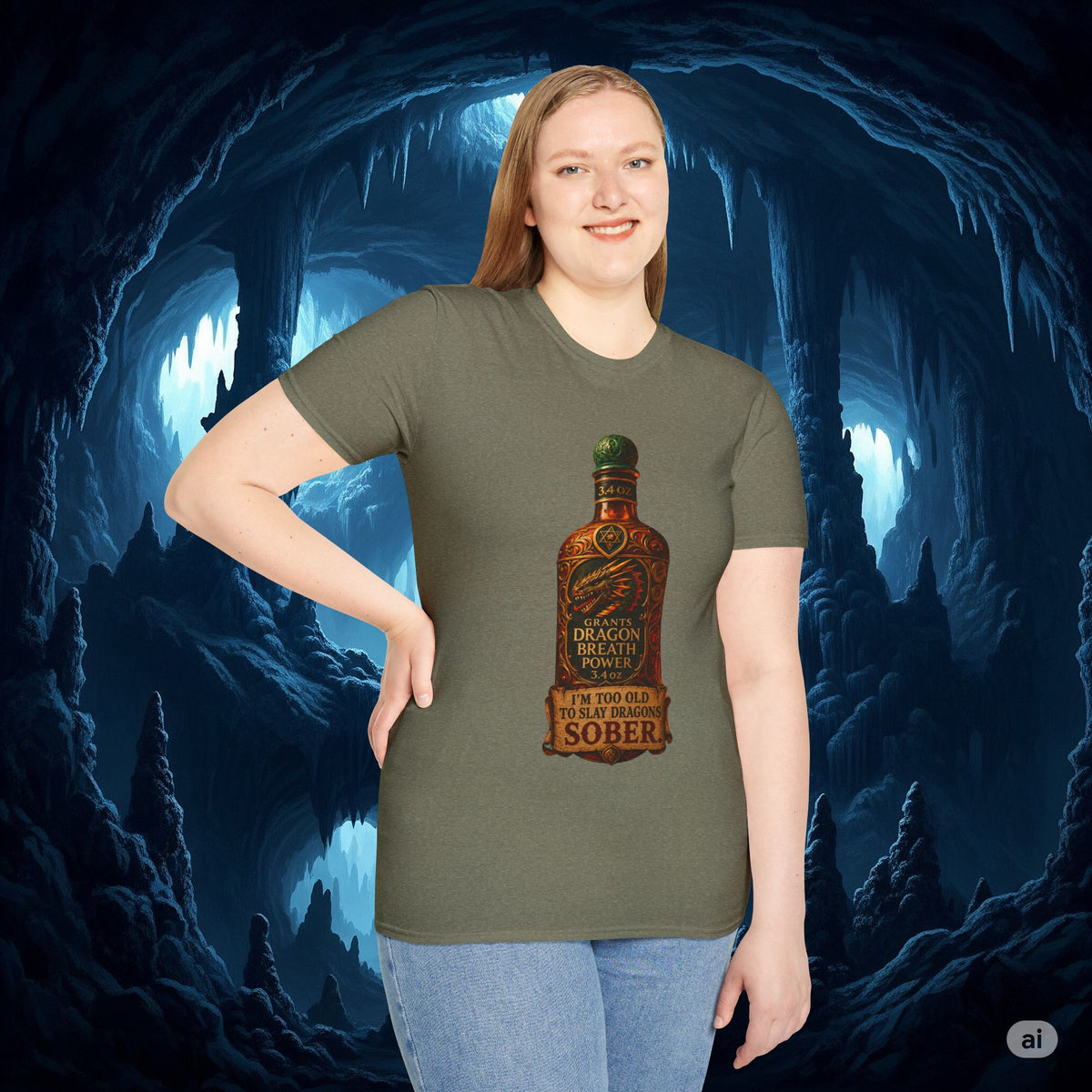 I'm Too Old to Slay Dragons Sober Shirt – Funny Dragon Breath Potion Fantasy T-Shirt