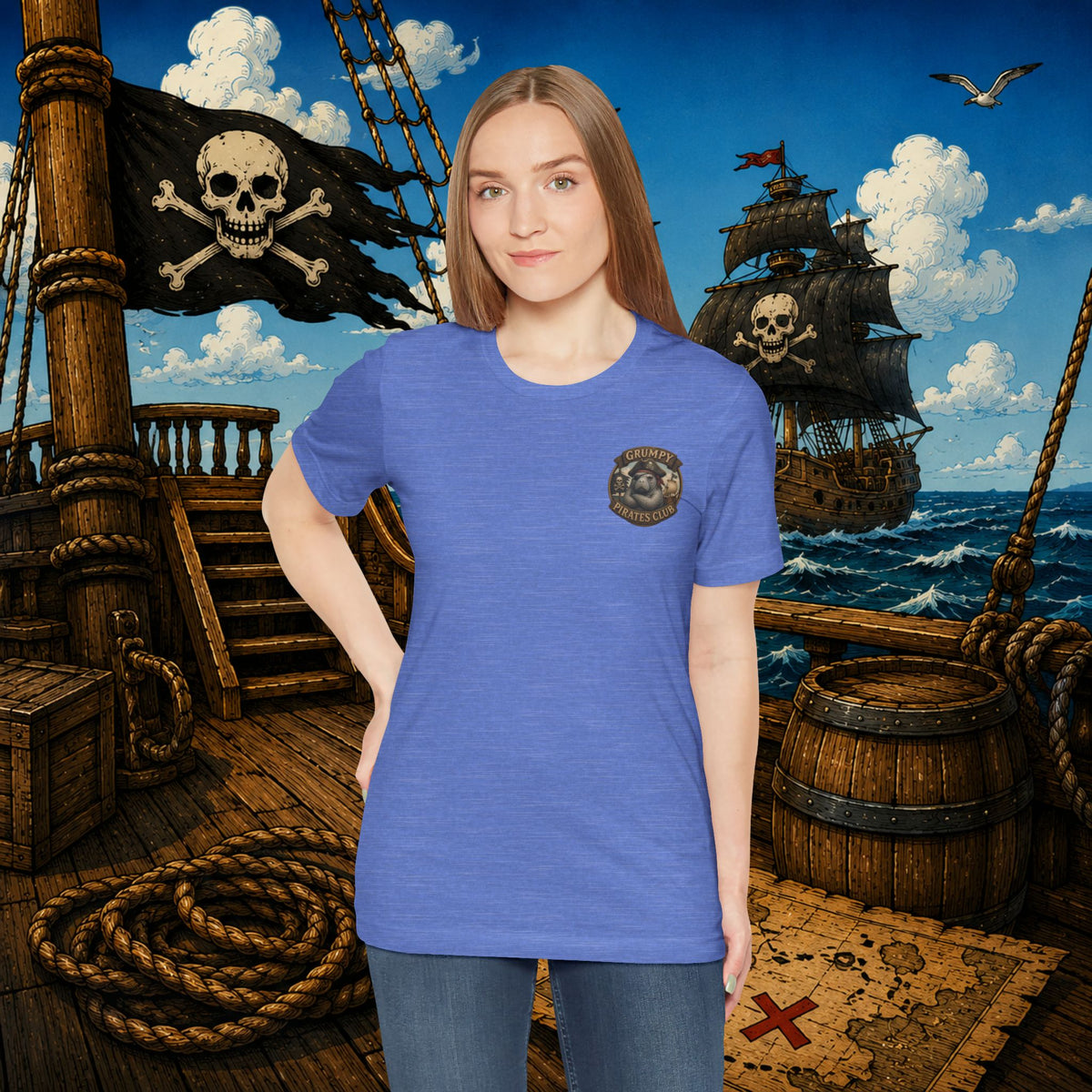 Grumpier Than a Manatee Without Snacks | Funny Pirate Manatee T-Shirt