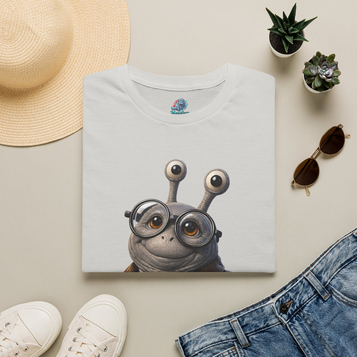 Cute Nerdy Snail Shirt | Steampunk Professor Snail Graphic Tee | Funny Bookworm Animal T-Shirt