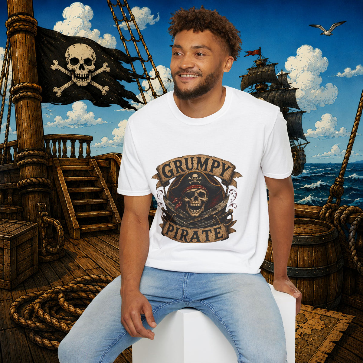 Grumpy Pirate Skull T-Shirt